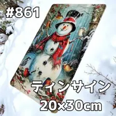 ティンサイン　看板（金属製）　ポスター　映画　音楽　クリスマス　雪だるま