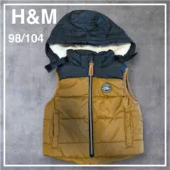 H&M エイチアンドエム　フード付きダウンベスト　98/104 100