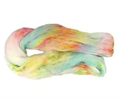 手染め毛糸 水色 ピンク 黄色 オレンジ　ソックヤーン