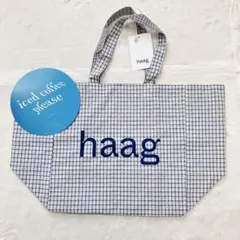 ラスト1枚❣️韓国限定⭐︎haag トートバッグ エコバッグ チェック 紫
