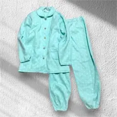 【プミラ】フリースパジャマ 上下セット ドット柄 フルボタン ウエストゴム L