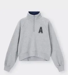GU ハーフジップスウェットプルオーバー スウェット グレー M