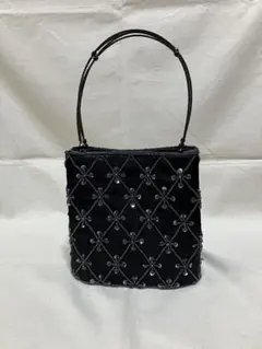 ビーズ装飾 ブラック パーティーバッグ