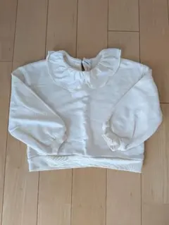 GLOBAL WORK フリル襟 トレーナー 110cm ホワイト