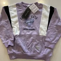 ラベンダー ハートプリント トレーナー　110