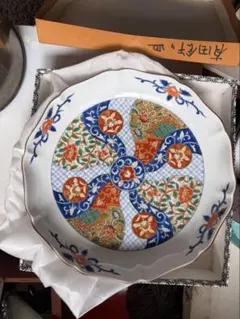 未使用保管✨九谷焼 銀泉窯 色絵菊花文 6号 八角皿✨三浦晃禎 皿 中皿