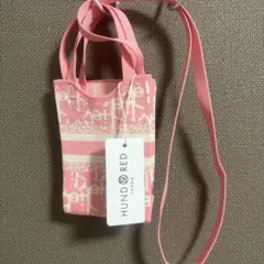 HUNDRED スマホ ショルダー バッグ ピンク 白 ニット