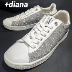 ★プラスダイアナ BL42578 サイドグリッター スニーカー レザー 23.5