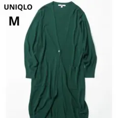 UNIQLO グリーン M UVカット ドルマンスリーブ ロングカーディガン