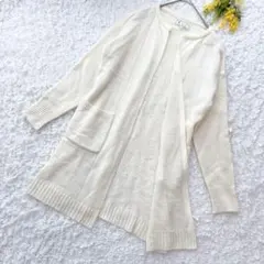 ロペピクニック　ニットロングカーディガン　オフホワイト　羽織り　秋服　M