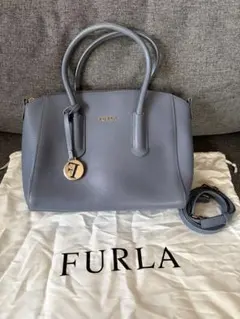 【美品】FURLA グレー ハンドバッグ