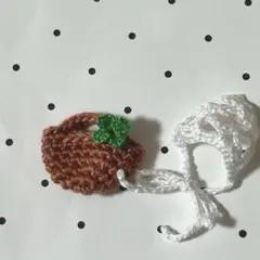 ハンドメイド♡ミニチュアドール服♡クローバーのバッグとバブーシュカセット