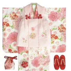 @TUM様専用【美品・着用写真追加】七五三 3歳 女の子 着物セット花柄被布着