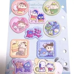 はぴだんぶい×クレヨンしんちゃん　ぷっくりシール　2セット