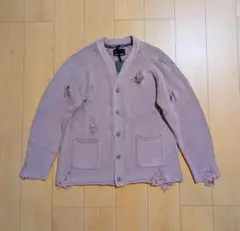 3 新品 NUMBER NINE ダメージカーディガン ピンク Lのサムネイル