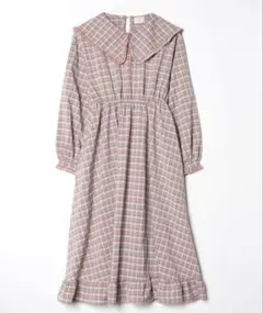 merry jenny ビッグカラーチェックワンピース Fサイズ