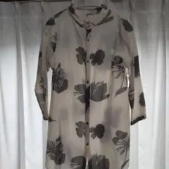 白黒花柄のリネンチュニックのサムネイル