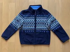 フリースジャケット 110cm ネイビー/青/白