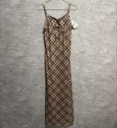 GRL チェック柄リボンキャミソールワンピースdk1410