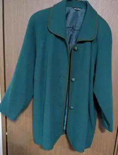 【美品】Lady's Mode ウールコート Lサイズ☆緑色 　日本製