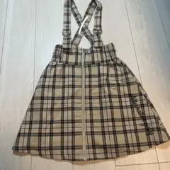 ALGY チェック柄 ジャンバースカート ベージュ