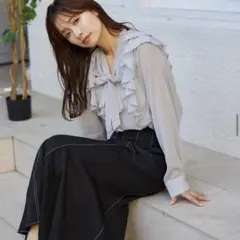 mysty woman フリルボウタイブラウスのサムネイル