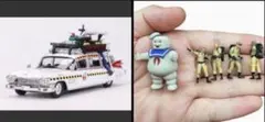 ■【ゴーストバスターズ】Ecto-1ミニカー1台➕フィギュア4体➕マシュマロマンのサムネイル