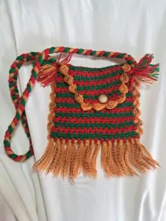 ハンドメイド 編み物 ポシェット