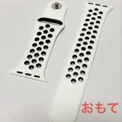 Apple Watch バンド /白黒 シリコン 通気穴 ・スポーツ