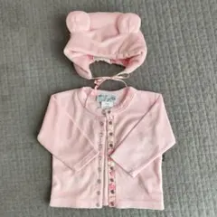 アニエスベー　ピンク カーディガンプレッション帽子セット