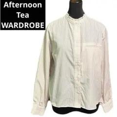 美品Afternoon Tea WARDROBE フリルネック ブラウス　M〜Lのサムネイル