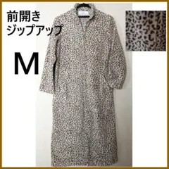 ワコール フリース コート ヒョウ柄 レオパード 暖かい カーディガン ガウン