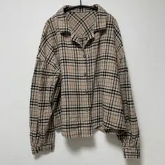 GRL チェック柄開襟シャツ　フリーサイズ