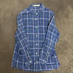 グローバルワーク チェックシャツ　長袖　M ブルーのサムネイル