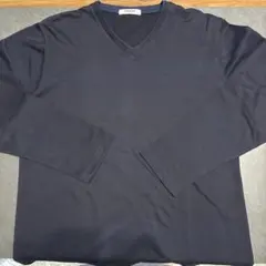 renoma Vネック長袖シャツ LL ネイビー