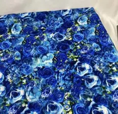 シーチング生地綿100%幅110cmx100cm.青薔薇.1084