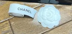 CHANELブティック [リボン 2.5cm幅 2m50cm長] コサージュ付