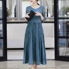 【SALE】結婚式 ワンピース お呼ばれ ドレス niana レース 7分袖