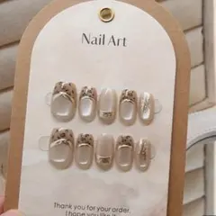 ヒョウ柄ネイルチップセット Mサイズ10個