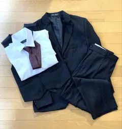 【美品】MiniWorld スーツ　5点セット　160ブラック　ストライプ