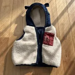 フリースフード付きボアベスト 100cm~