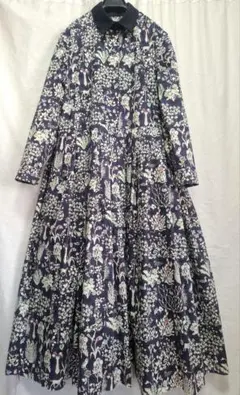 リバティタナローン 生地使用 タックフレアワンピース