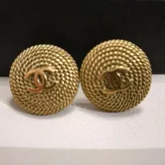 CHANEL　ヴィンテージ品　ゴールド チェーンモチーフ イヤリング 箱付き