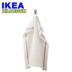 ✨IKEA HILDEGUN ふきん ホワイト 赤ストライプ　イケア