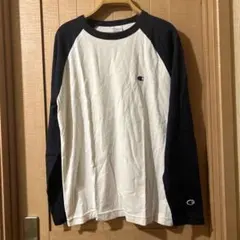 Champion ラグラン長袖カットソー ホワイト×ネイビー Mのサムネイル