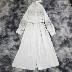 新品✨️ロングワンピース レースアップ フレア ワンピース