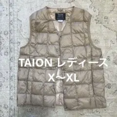 TAION ベージュ ダウンベスト レディース ASIA XLサイズのサムネイル