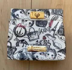 極美品 IANNE イアンヌ タートル用 シェル フェイス柄 イラスト ポーチ 