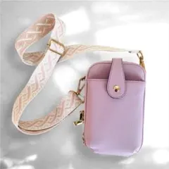 薄紫 スマホショルダーバッグ！美品