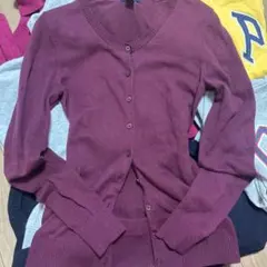 Gap y2k グランジ　海外ガール　ワインレッド カーディガン チュニック